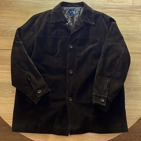 GAP Jackets Coats Mens Xl Gap Suede Dark Brown Button Jacket